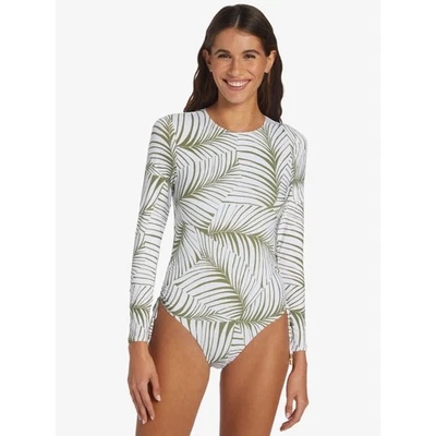 Traje de baño Roxy Warm Sand manga larga de una pieza en Palm Tree Dreams talla grande Foto 1 de 4