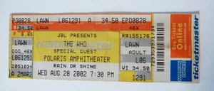 Vintage Ticket THE WHO Polaris Amphitheater 28. August 2002 Ticketmaster Konzert - Bild 1 von 2