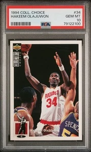 1994 COLLECTOR'S CHOICE #34 HAKEEM OLAJUWON PSA 10 GEM MINT POP 11 - Picture 1 of 2