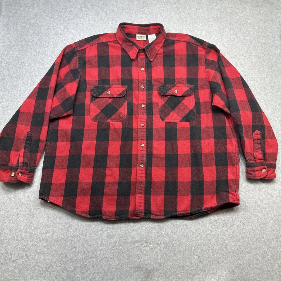 Camisa de franela Five Brother para hombre 3XL roja negra búfalo a cuadros trabajo pesado al aire libre Foto 1 de 4