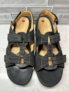 Sandali donna Clark’s destrutturati pelle nera comodi regolabili taglia 10M - Foto 1 di 13