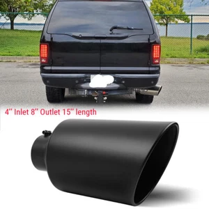 Punta de escape de acero inoxidable para Ford Excursion 4" entrada 8" salida 15" atornillable - Imagen 1 de 14