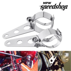 28-36 mm 2X Universal-Scheinwerferhalterungen in Chrom für Motorräder - Bild 1 von 3