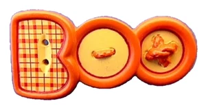 Hallmark PIN Halloween Vintage BOO Nähen KNÖPFE 1990er Urlaub Brosche - Bild 1 von 2