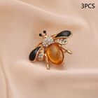 3Pcs Cartoon Crystal Brooch Cute Clothing Pin Brooch Pearl Bee Corsage  Gift