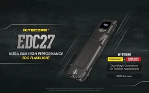 NITECORE EDC27 3000 Lumens Ultra Slim EDC Dual Output Tactical Flashlight - Picture 1 of 21