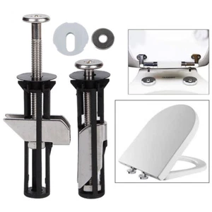 Toilet Seat Hinge Bolt Screw Set Spare Parts Stainless Steel Toilet Lid SW - Picture 1 of 14