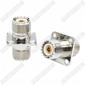 10x Adapter UHF Female Jack to UHF SO239 Female Jack Panel Mount Adapter UHF-UHF - Picture 1 of 8