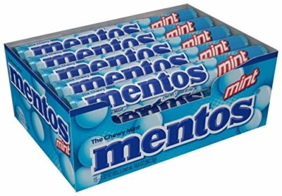 Rolo de doces Mentos Chewy Mint, perfeito estado, sem derretimento, festa, 14 peças (pacote com 15) - Imagem 1 de 4