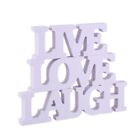 3 Stck Live Love Lachen Holz Buchstaben Fr Hochzeit Dekoration (Wei) H8O3