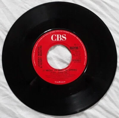 Johnny Mathis-It Might As Well Be Spring Vinyl 7" Single.1986 CBS 650196 7. - Image 1 of 4