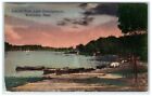1908 Lincoln Park Lake Quinsigamond Worcester MA, Secret Message Posted Postcard