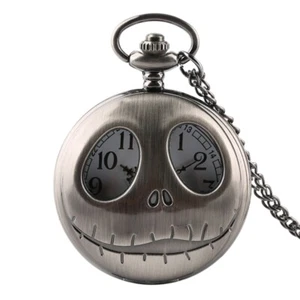 Reloj Bolsillo Pantalla Hueca Cuarzo Retro Gris Reloj Collar Cadena Regalo para Niños - Imagen 1 de 8