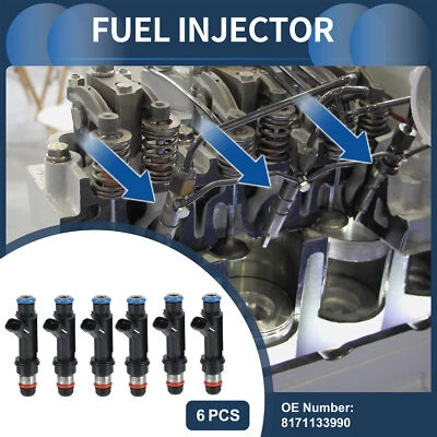 No.8171133990 Inyector de Combustible para Honda Passport 1998-2002 3.2L Negro 6 Piezas Foto 1 de 4