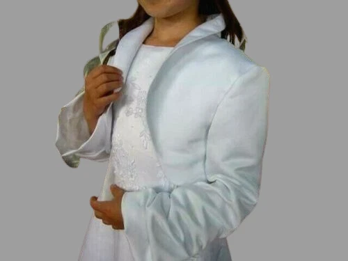 EIGENE HERSTELLUNG Mädchen Bolero Kommunion Jacke f Kommunionskleid 128 134 140 146 152