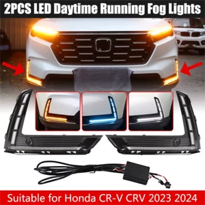 DRL LED Daytime Running Light Fog Lamp Turn Signal For Honda CR-V CRV 2023 2024 - Picture 1 of 14