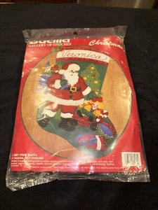 Bucilla A VISIT FROM SANTA Christmas Stocking Felt Stocking #33188 Sealed - Picture 1 of 2