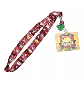 Loungefly Disney Mickey & Minnie Mouse Christmas Holiday Fireplace Cocoa Lanyard - Picture 1 of 3