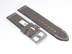 "FLUCO (Alemania) Banda de Reloj de Cuero Genuino Vintage 22 mm Beige "RODEO PAN" - Imagen 1 de 3