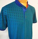 $118 NGreyson Golf The Journey Print Short Sleeve Geometric Polo Shirt Fiddle XL