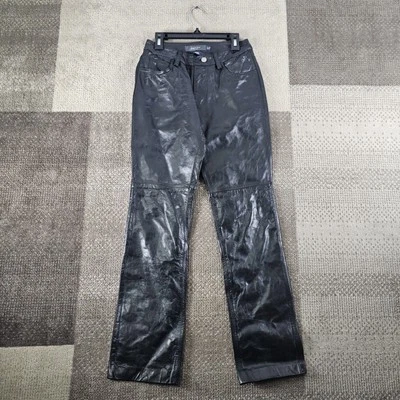 Pantalones de cuero de colección Y2K Gap para mujer 0 negro corte bota motociclista steampunk gótico Foto 1 de 4
