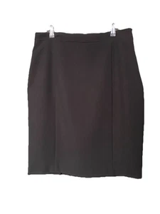 Portmans Status Skirt Womens 14 Black Straight Pencil Slit Career Corporate - Picture 1 of 6