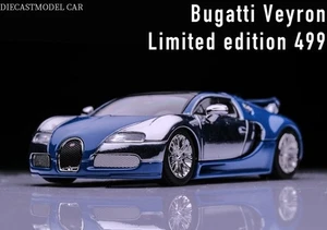 BUGATTI Veyron - Chrome Blue - MORTAL 1:64 - Foto 1 di 6