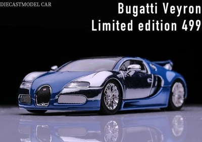 BUGATTI Veyron  - Chrome Blue - MORTAL 1:64 - Immagine 1 di 4