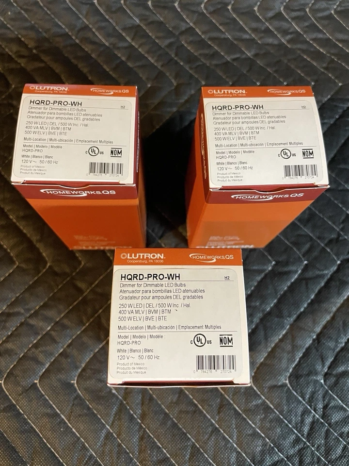 Lote de 3 Lutron Homeworks HQRD-PRO-WH Foto 1 de 1