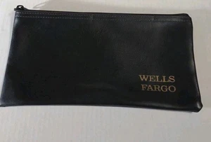 Wells Fargo BANKTASCHE Reißverschluss schwarz Etui Geld Kaution Bargeld A Rifkin Co. USA - Bild 1 von 8