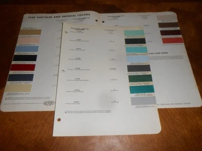 1958 CHRYSLER &IMPERIAL КРАСКА ЦВЕТ СКОЛЫ БРОШЮРА / ОРИГИНАЛЬНЫЙ БЮЛЛЕТЕНЬ 20 СКОЛОВ - Изображение 1 из 2