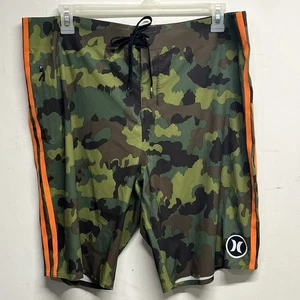 Pantalones Cortos Hurley Para Hombre Talla 38 JJF II Elite MBS0003920 Camuflados Naranja Brillante Natación - Imagen 1 de 8