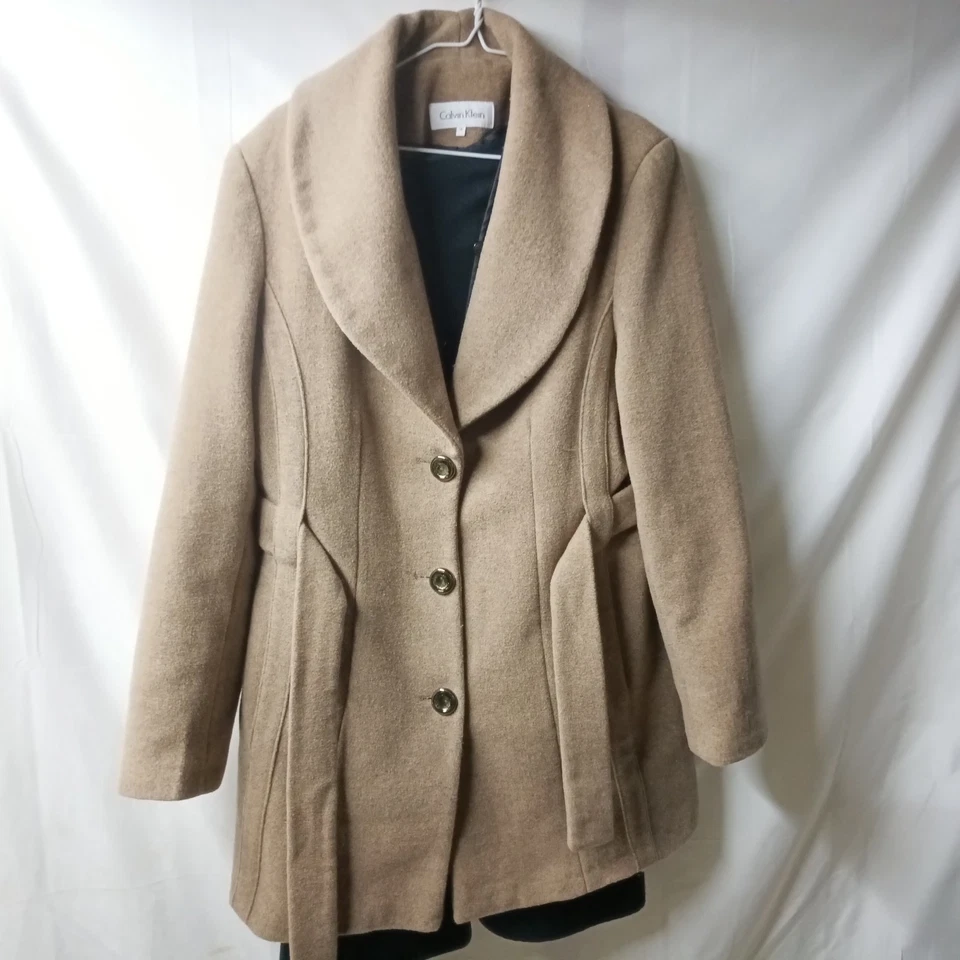Abrigo Mujer Calvin Klein Lana Avena Color Talla Para 14 Foto 1 de 4