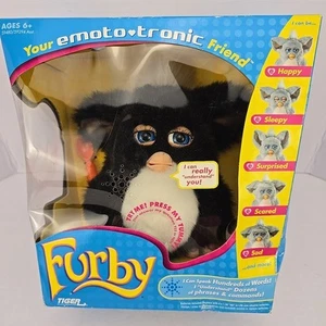 Furby Emoto Tronic 2005 Black & White /Blue&Green Eyes NEVER REMOVED FROM BOX - Picture 1 of 20
