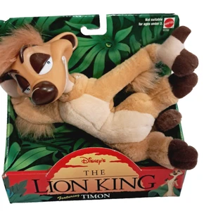 The Lion King Timon Vintage Vinyl Face Plush Stuffed Animal Disney Mattel 1994 - Picture 1 of 11