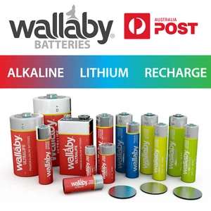 Wallaby Alkaline,Lithium or Recharge AA,AAA,C,D,9v,LR1,CR123A Batteries - Picture 1 of 58