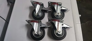 4 Lenkrollen , Laufrollen , Schwerlastrollen  mit Bremse Raddurchmesser 100 mm - Bild 1 von 3