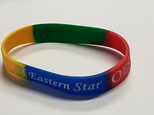 One OES Eastern Star Silicon Multi-color Wrist Band - Picture 1 of 5