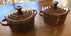 Le Creuset Stoneware Mini Round Cocottes  8oz Set of Two Brown/Chocolate/Ganache
