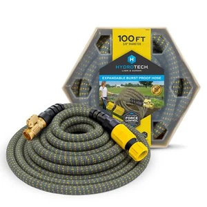 HydroTech 5/8" 100 ft Expandable Garden Hose with Patented Force Control (OPen - Picture 1 of 1
