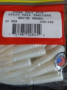 Fishing Lures Fathers day boat lakeZoom Bass Split Tail Trailers White Pearl - Picture 1 of 3