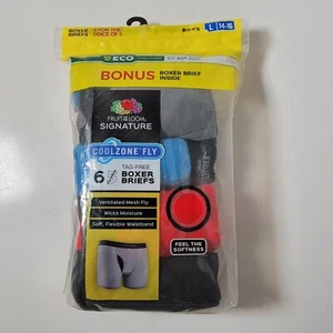 Boys' Fruit of the Loom cool zone fly boxer briefs 6 pack Large 14/16 From 2019 - Picture 1 of 6