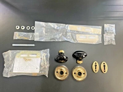 Nostalgic Warehouse Antique Brass Mortise Black Porcelain Door Knob, 710384 - Image 1 of 4