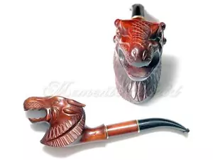 Pipa de fumar tallada a mano de madera * Cabeza de dragón * Autoportante de 9 mm - Imagen 1 de 7