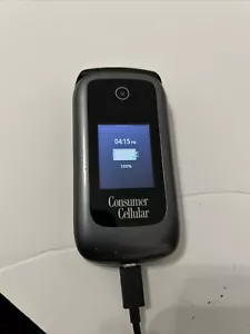ZTE Cymbal 2 (Consumer Cellular) Flip Phone 4G Black Z2332CC - Picture 1 of 5