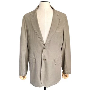 LL Bean Jacket Mens 40 Canvas Tan Khaki Two Button Blazer Sport Coat Classic - Picture 1 of 9
