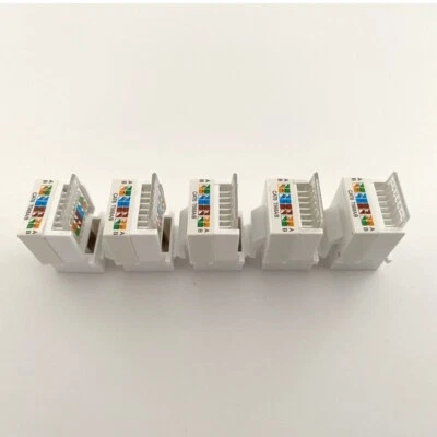 CAT6 RJ45 Keystone Jacks Slim Profile, Ethernet Wall Jack Punch Down Connector - Image 1 of 4
