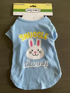 WAG & BONE Ostern T-Shirt "SNUGGLE BUNNY" blau Welpe/Hund SMALL Neu mit Etikett - Bild 1 von 2