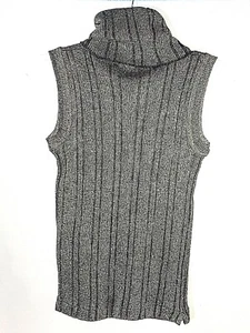 Women Size M Sweater Black & Gold Turtleneck and Sleeveless by Joyce - Picture 1 of 4