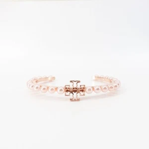 Brazalete Brazalete Tory Burch Logo Perla Oro Rosa OS - Imagen 1 de 12